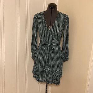 LOFT polka dot wrap dress